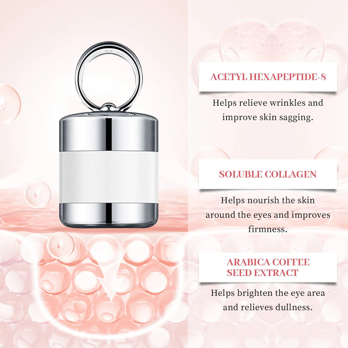 Electric Massage Eye Cream Firming Lifting Fine Line Relieve Tired Eye Gentle Vibration Anti-Wrinkle Moisturizing Under Eye Care